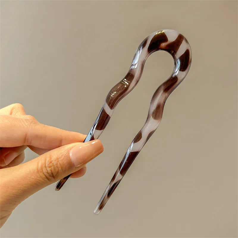 Colette tortoise acetate hair fork, view 12