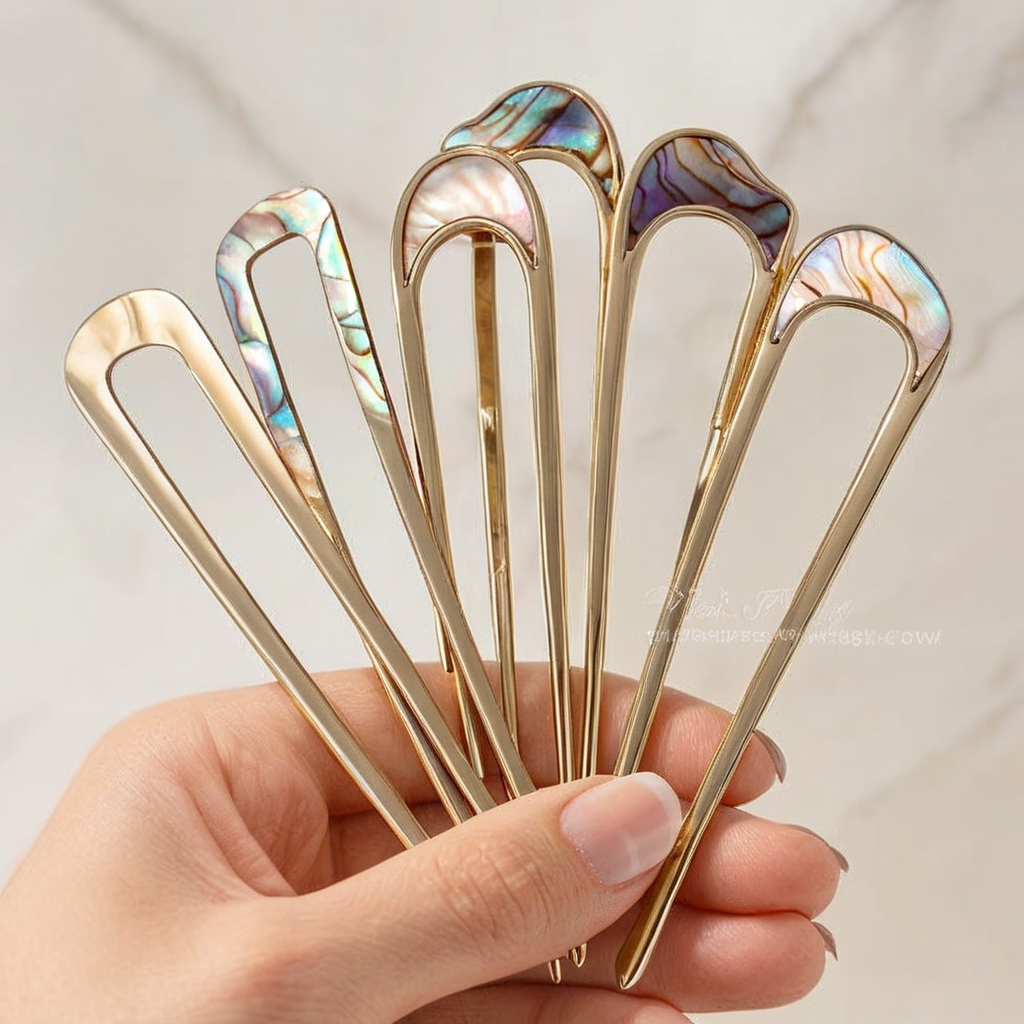 Colette Nacre Pin – Shell-Inlay French U Pin – Colette studio