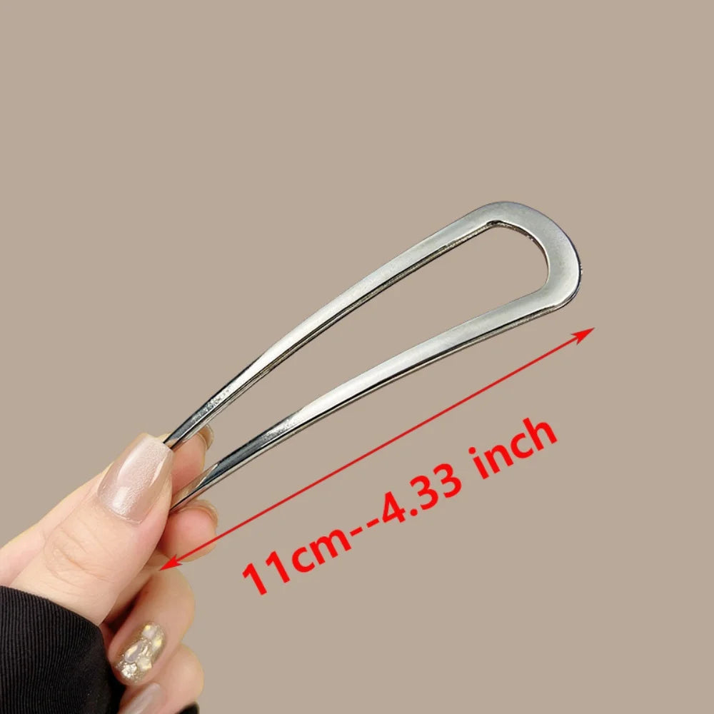 Colette Sculpt wavy metal French hair pin