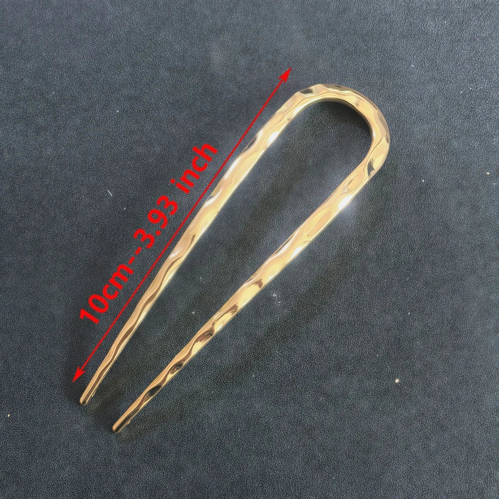 Colette Sculpt wavy metal French hair pin