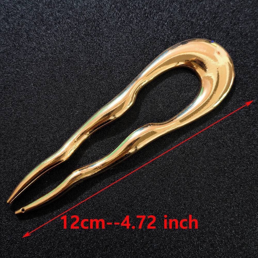 Colette Sculpt wavy metal French hair pin
