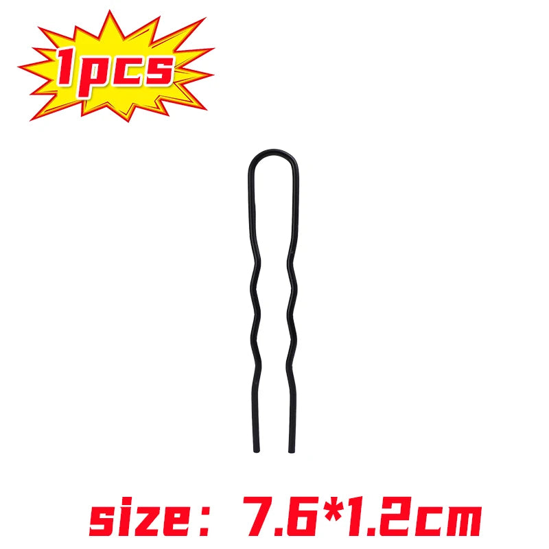 Colette black metal bun comb pins