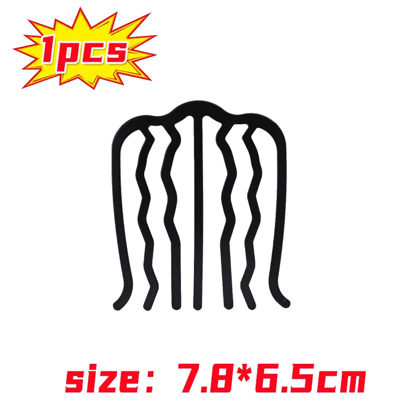 Colette black metal bun comb pins