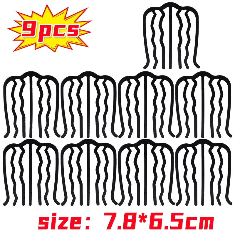 Colette black metal bun comb pins