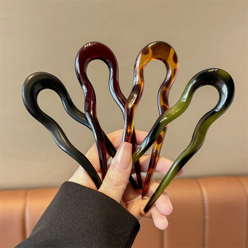 Colette tortoise acetate hair fork, view 3