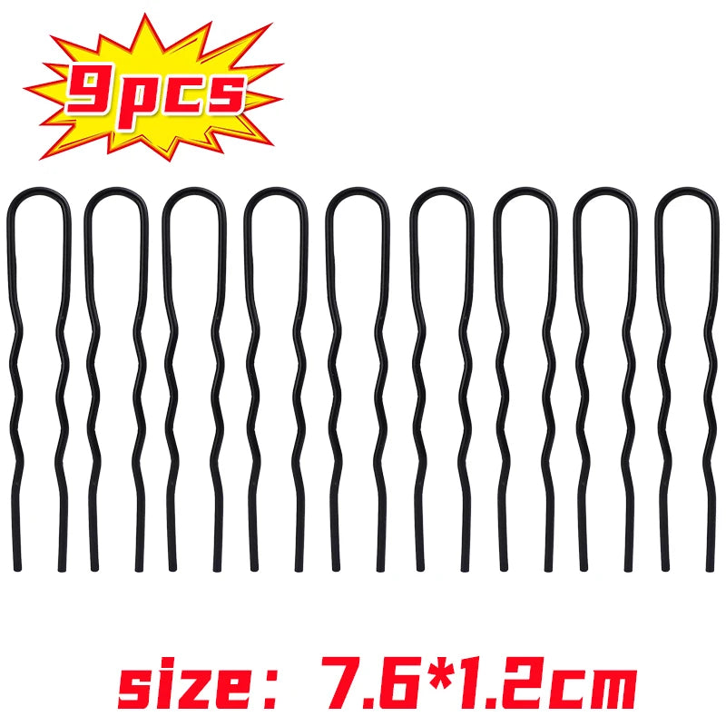 Colette black metal bun comb pins