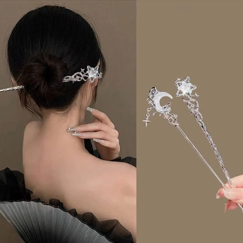 Colette Celeste star and moon gem hair pins