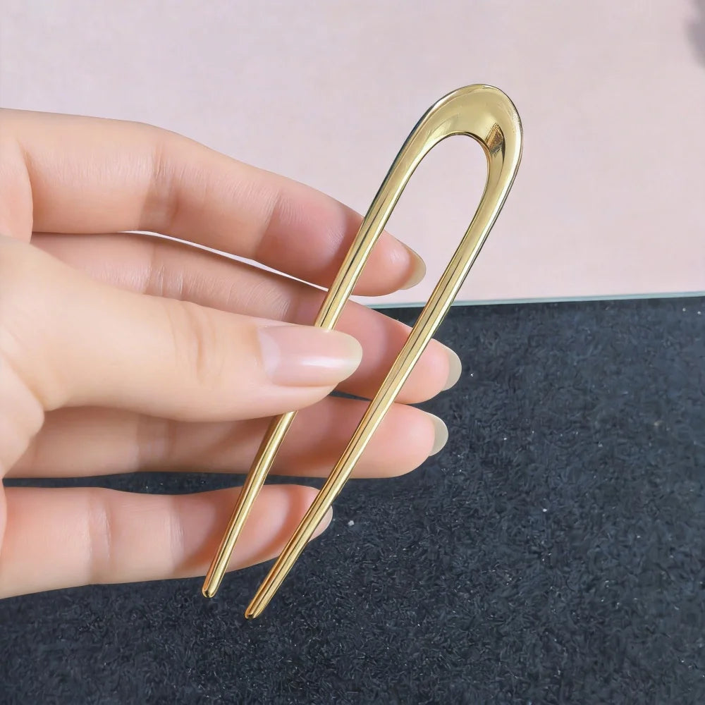 Colette Sculpt wavy metal French hair pin