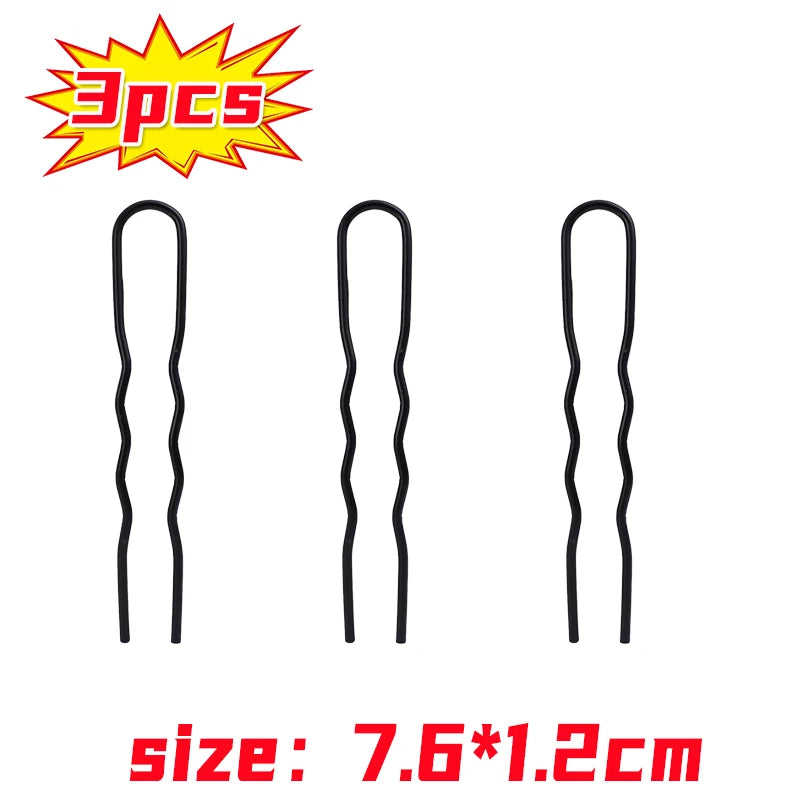Colette black metal bun comb pins