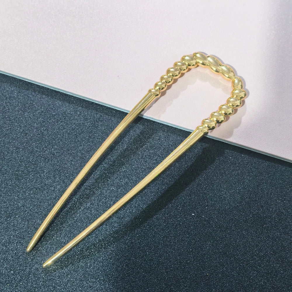 Colette Sculpt wavy metal French hair pin