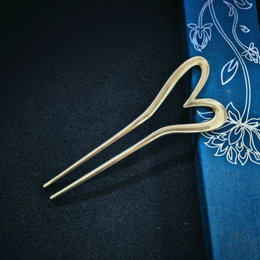 Colette Sculpt wavy metal French hair pin