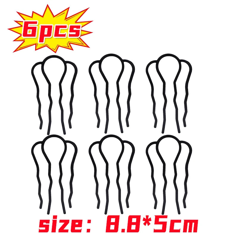 Colette black metal bun comb pins