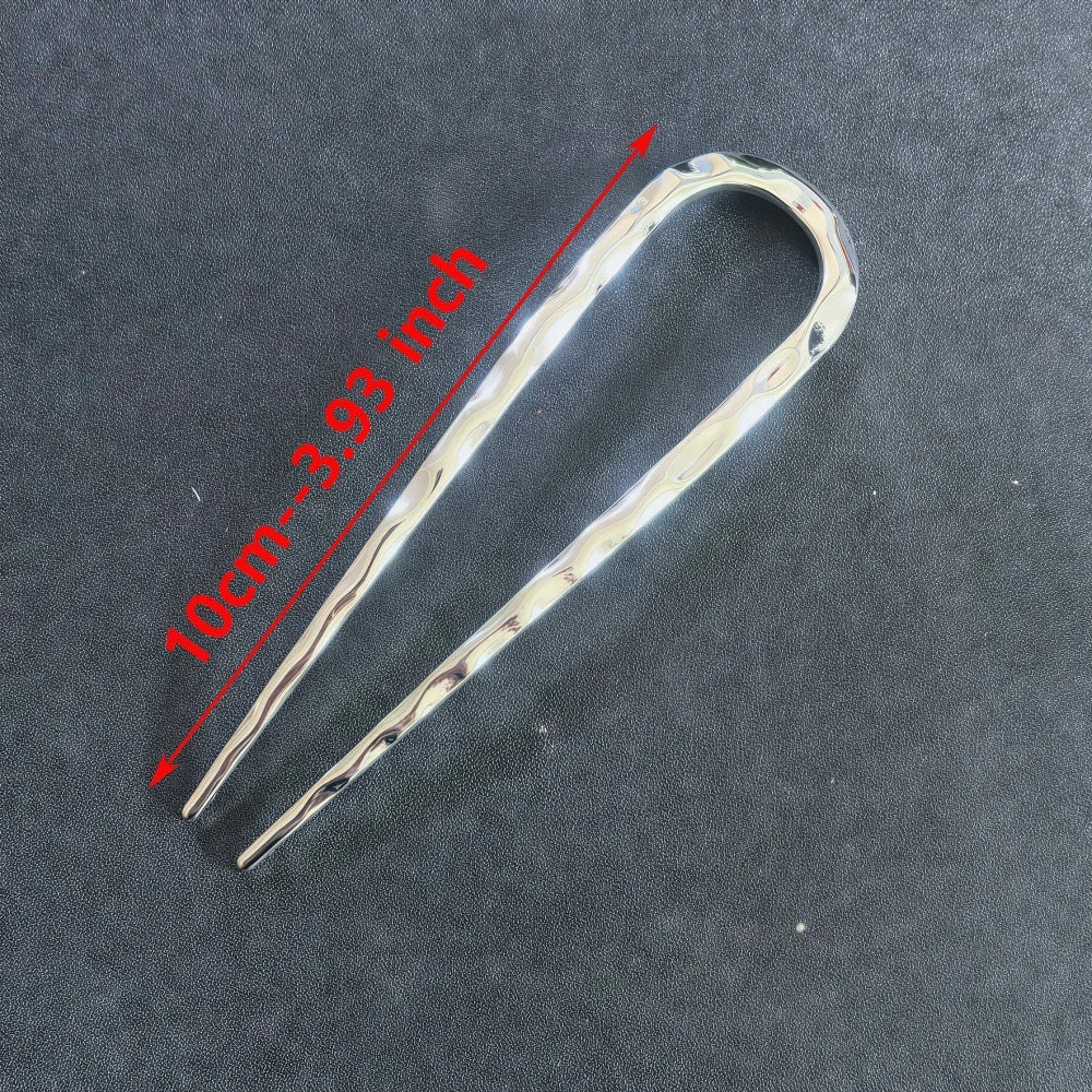 Colette Sculpt wavy metal French hair pin