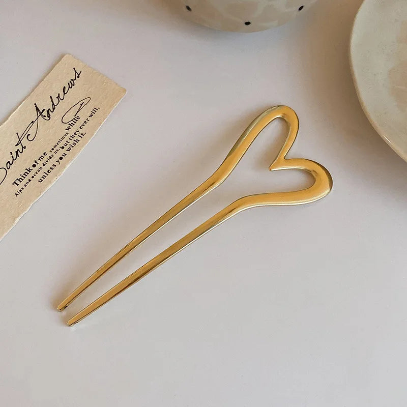 Colette Sculpt wavy metal French hair pin