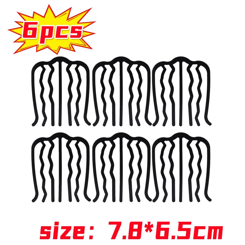 Colette black metal bun comb pins