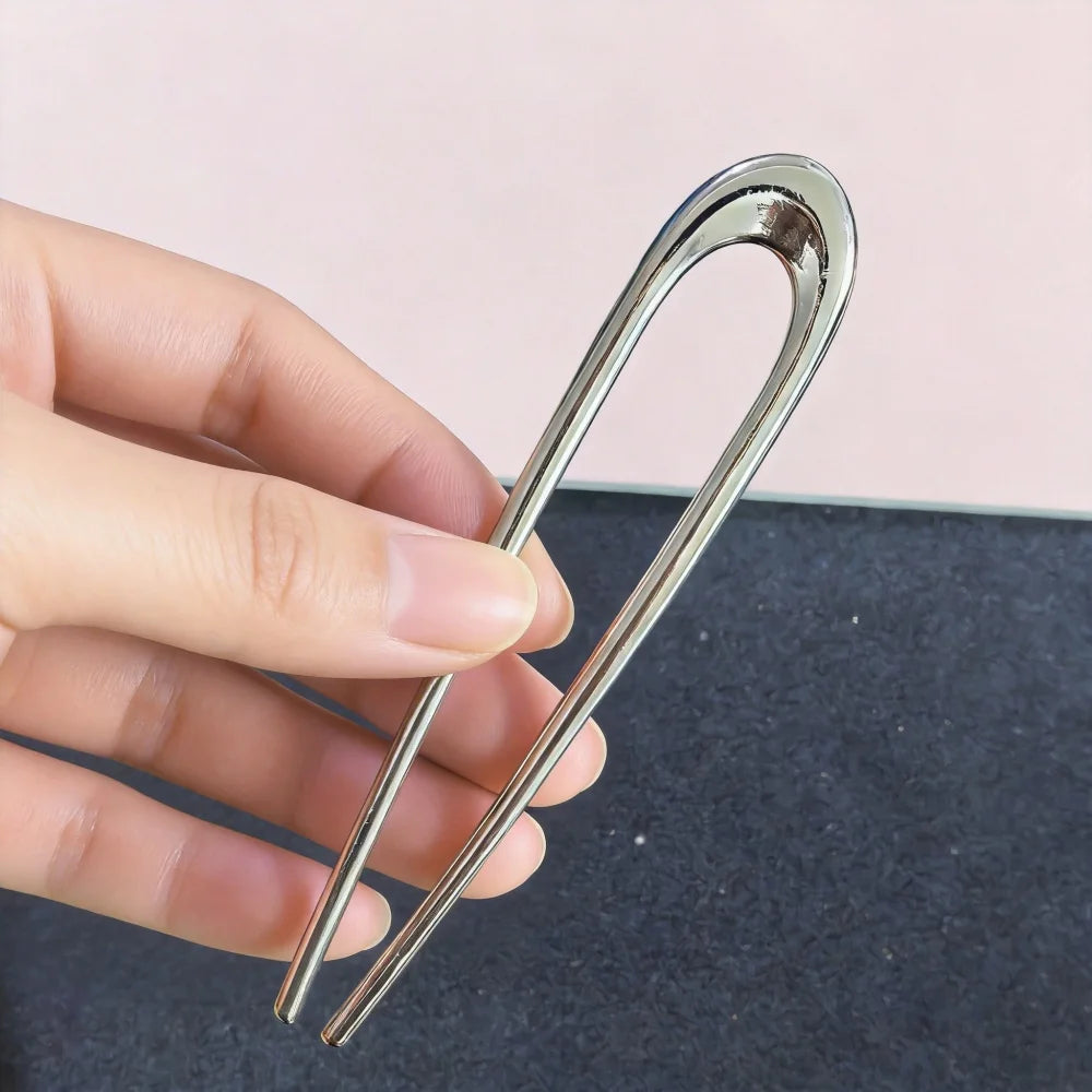 Colette Sculpt wavy metal French hair pin