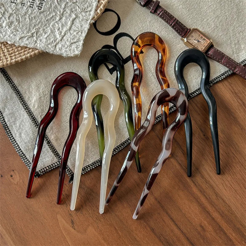 Colette tortoise acetate hair fork, view 4