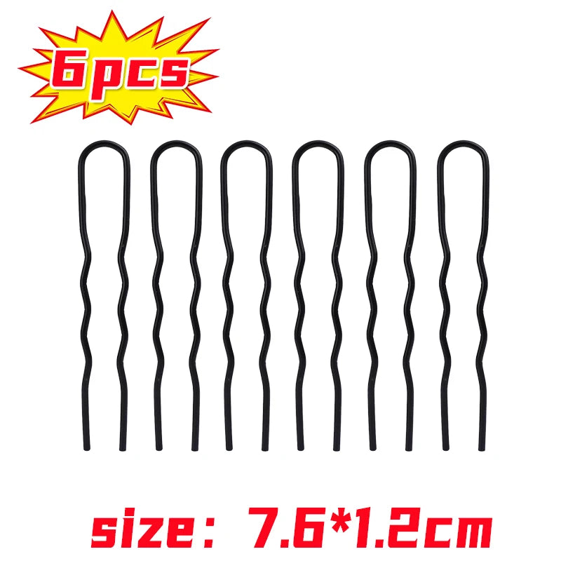 Colette black metal bun comb pins