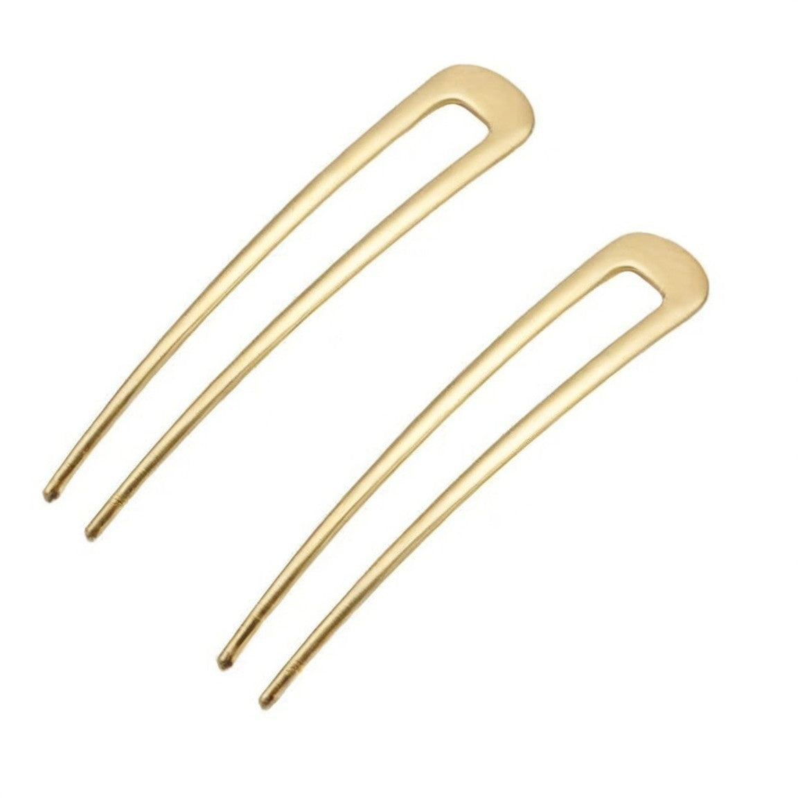 Colette French hair pins, gold pair on cream linen